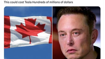 Dikenakan tarif impor sampai 25% oleh Donald Trump, bisa saja kanada akan membalas dendam, misalnya dengan mengenakan tarif besar pada mobil Tesla dari perusahaan Elon Musk, sekutu dekat Trump. Foto: X.com