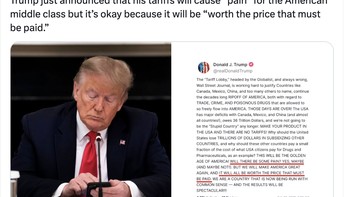 Trump mengakui penerapan tarif mungkin menyakiti kelas menengah Amerika, tapi itu adalah harga yang harus dibayar. Foto: X.com