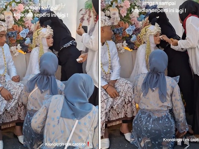 Momen saat pengantin pingsan pada saat acara pernikahan sedang berlangsung. Postingan tersebut langsung viral di TikTok.