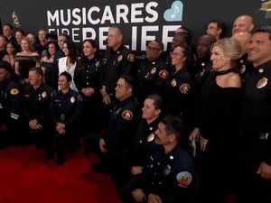 Video: Tepuk Tangan Meriah untuk Damkar Los Angeles di Red Carpet Grammy