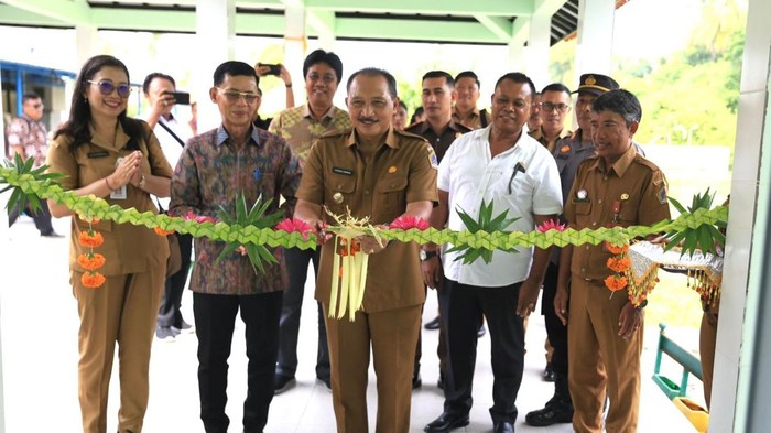 Pj Bupati Klungkung, I Nyoman Jendrika, meresmikan pelayanan cuci darah dan gedung instalasi gizi RSUD Gema Santi Nusa Penida, Senin (3/2/2025). (Dok. Pemkab Klungkung)