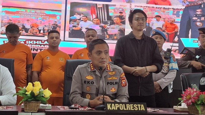 Konpers Polresta Bogor tangkap 4 pelaku penembakan pria bertato di Pasar Mawar