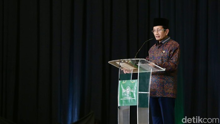 Menteri Agama (Menag) Nasaruddin Umar di acara Sarasehan Ulama, di The Sultan Hotel & Residence Jakarta, Selasa (4/2/2025).