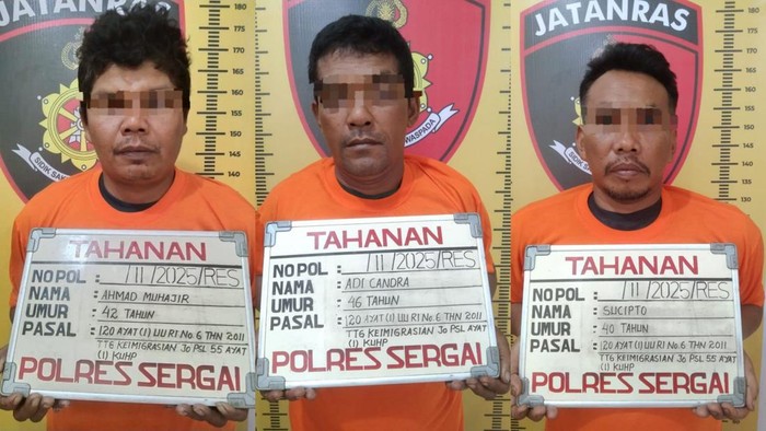 Tampang nakhoda dan ABK yang membawa PMI ilegal di Sergai.