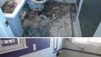 Lihat kamar mandi kotor dan rusak begini tentunya perlu direnovasi agar bisa dipakai lagi. Hasilnya bikin puas banget dan pastinya lebih nyaman untuk dipakai! Foto: xTrek Suuble via Bored Panda
