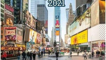 Tampilan Times Square New York lebih satu dekade. Foto: Boredpanda