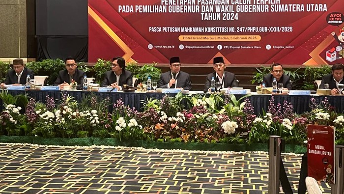 KPU Sumu tetapkan Bobby-Surya Gubernur dan Wakil Gubernur Sumut terpilih. (Finta Rahyuni/detikSumut)