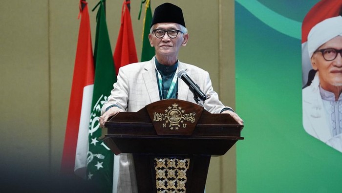 Rais Aam PBNU, KH Miftachul Akhyar di acara Munas dan Konbes NU 2025 di Hotel Sultan Jakarta, Rabu (5/2/2025). (Dok. PBNU)