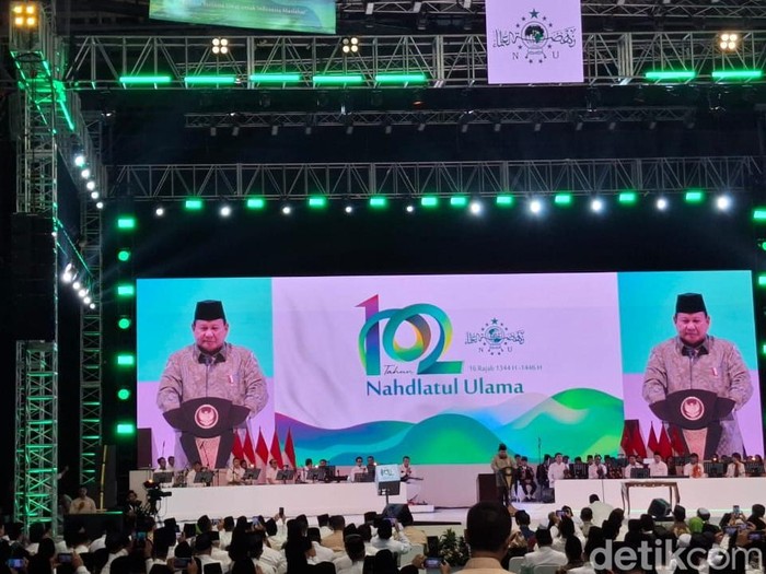 Prabowo di Harlah ke-102 NU, Istora Senayan.