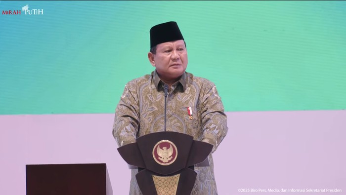 Presiden Prabowo Subianto dalam acara Peringatan Harlah ke-102 NU di Istora Senayan, Jakarta, Rabu (5/2/2025). Foto: YouTube Sekretariat Presiden.