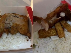 Zonk! Pesan Ayam Penyet Online, Kulitnya Seperti Sudah Dimakan
