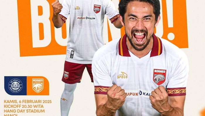 Borneo FC Samarinda Vs Cong An Hanoi FC dalam laga ASEAN Club Championship 2024/2025.