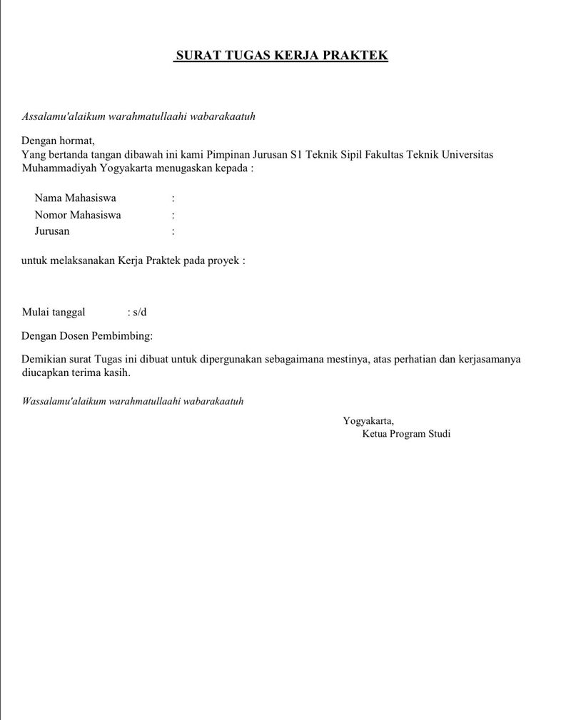 Contoh surat tugas.