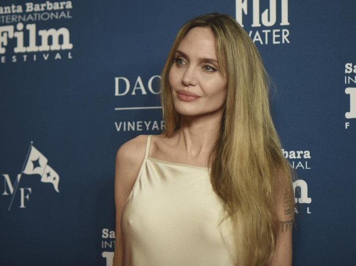 Angelina Jolie attends the Maltin Modern Master Award ceremony as part of Santa Barbara International Film Festival on Wednesday, Feb. 5, 2025, in Santa Barbara, Calif. (Photo by Richard Shotwell/Invision/AP)