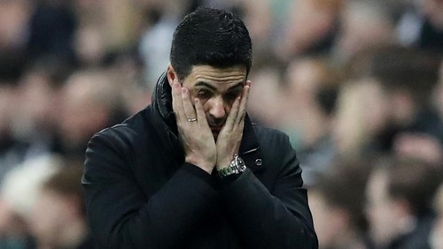 Soccer Football - Carabao Cup - Semi Final - Second Leg - Newcastle United v Arsenal - St James Park, Newcastle, Britain - February 5, 2025 Arsenal manager Mikel Arteta REUTERS/Scott Heppell EDITORIAL USE ONLY. NO USE WITH UNAUTHORIZED AUDIO, VIDEO, DATA, FIXTURE LISTS, CLUB/LEAGUE LOGOS OR LIVE SERVICES. ONLINE IN-MATCH USE LIMITED TO 120 IMAGES, NO VIDEO EMULATION. NO USE IN BETTING, GAMES OR SINGLE CLUB/LEAGUE/PLAYER PUBLICATIONS. PLEASE CONTACT YOUR ACCOUNT REPRESENTATIVE FOR FURTHER DETAILS..