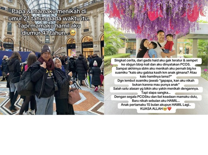 Seorang anak membagikan kisah cinta orang tuanya yang menantikan selama 20 tahun untuk memiliki anak.