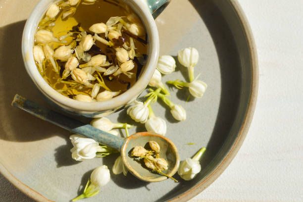 Herb tea, dried jasmine bud, jasmine tea, floral tea, natural remedy