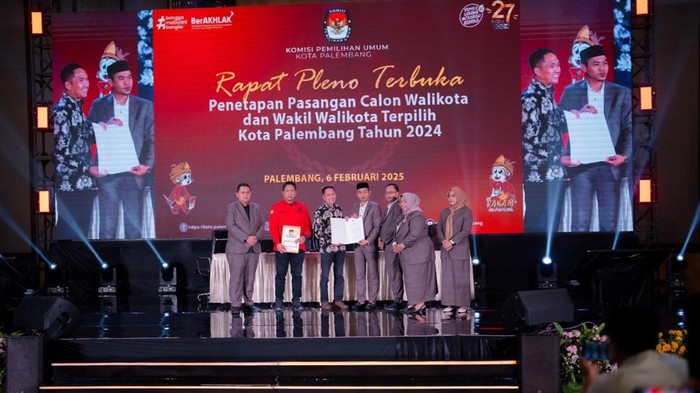 Ratu Dewa-Prima Salam ditetapkan KPU Palembang sebagai Walikota dan Wakil Wali Kota Palembang terpilih