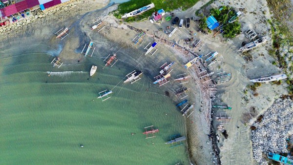 Foto Udara Tambatan Perahu Nelayan di Palu Selesai Direvitalisasi