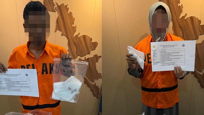 Bea Cukai Batam amankan dua calon penumpang yang hendak selundupkan sabu keluar Batam. (dok. Bea Cukai Batam)
