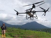 Kini Petani Bali Pakai Drone untuk Semprotkan Pupuk