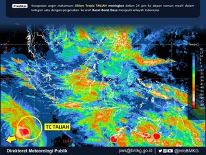 Siklon Tropis Taliah Jauhi RI tapi Waspada Hujan Petir hingga Ombak 4 Meter
