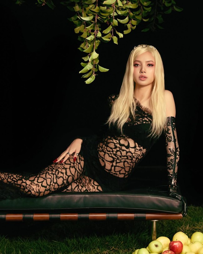 Lisa tampil memukau dalam balutan busana serba hitam yang memberikan sentuhan gothic sekaligus glamor. Salah satu look-nya menampilkan gaun berbahan lace transparan dengan pola floral yang memberikan kesan seksi namun tetap elegan. Foto: Instagram/@lalalalisa_m @dojacat