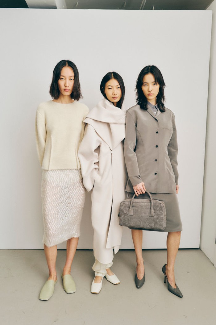 NEW YORK, NEW YORK - FEBRUARY 07: (L-R) Christy Turlington, Calvin Klein, and Kate Moss attend the Calvin Klein Collection fashion show during February 2025 New York Fashion Week on February 07, 2025 in New York City. (Photo by Jamie McCarthy/Getty Images)