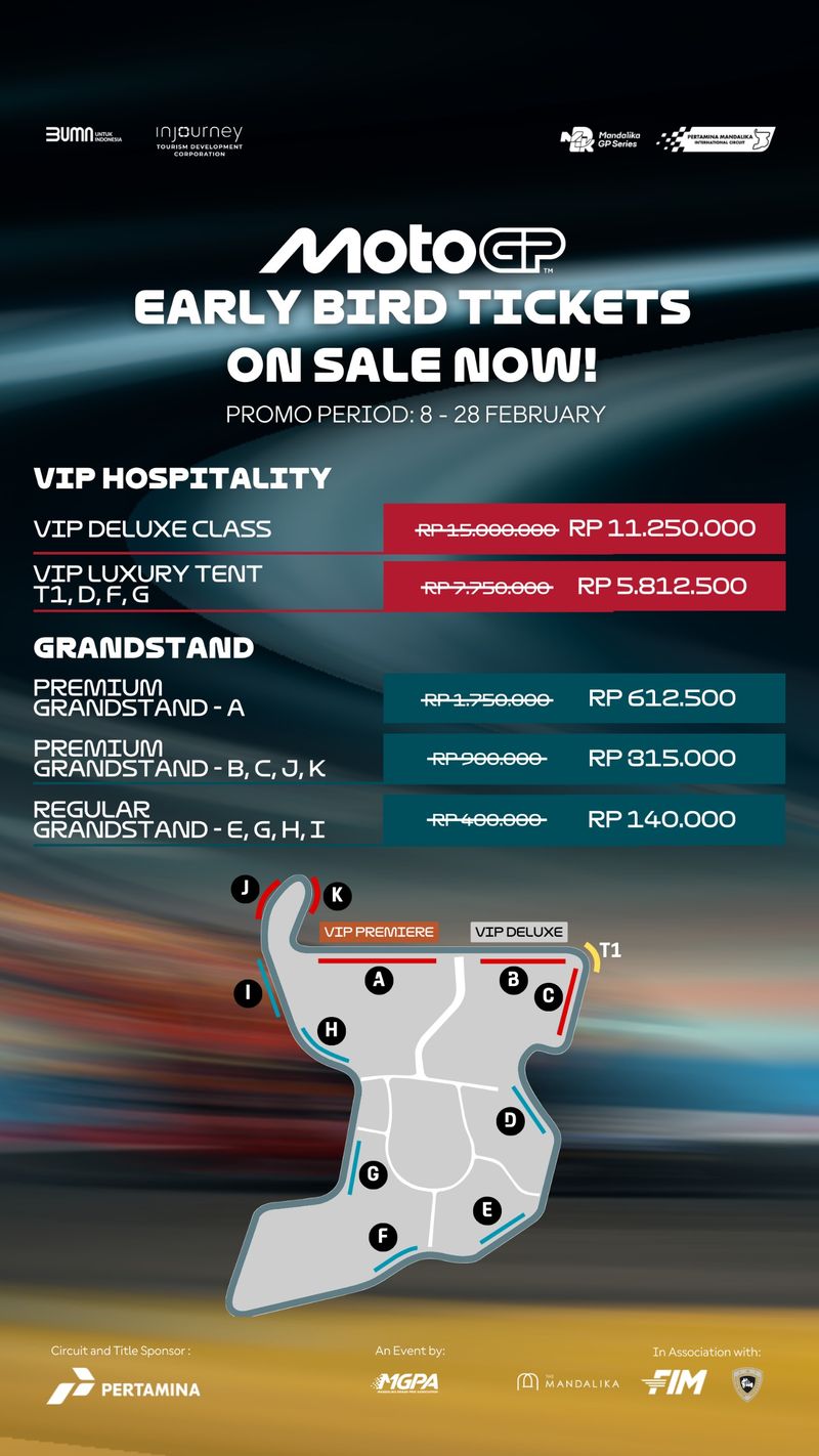 Harga tiket MotoGP Mandalika 2025