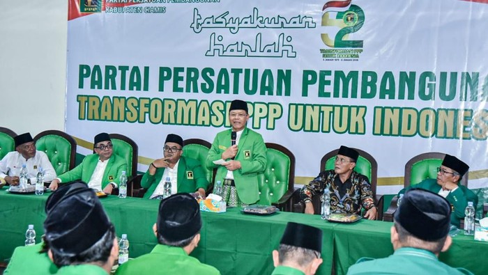 Harlah ke-52 PPP yaitu Halaqoh Ulama di Ponpes Al-Hasan, Kabupaten Ciamis, Jawa Barat.