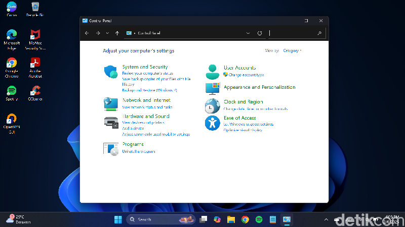 Cara uninstall aplikasi melalui Panel Kontrol di Windows 11