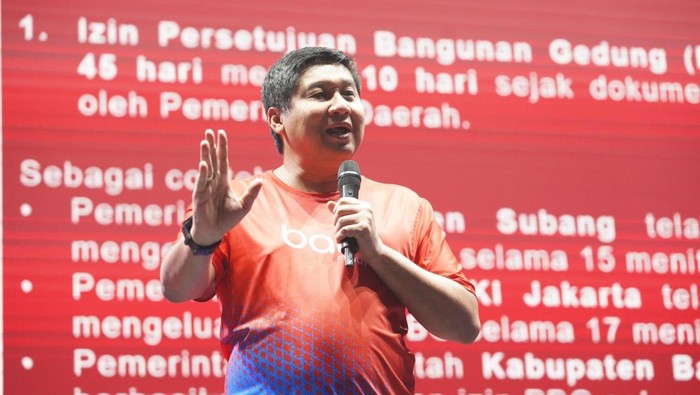 Menteri Perumahan dan Kawasan Permukiman (PKP) Maruarar Sirait pada Grand Launching Super Apps by BTN di Senayan, Jakarta Selatan