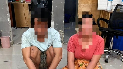 Pasutri berinisial AD dan E ditangkap polisi karena menjual sabu di Desa Beleka, Kecamatan Praya Timur, Lombok Tengah, NTB. (Istimewa)