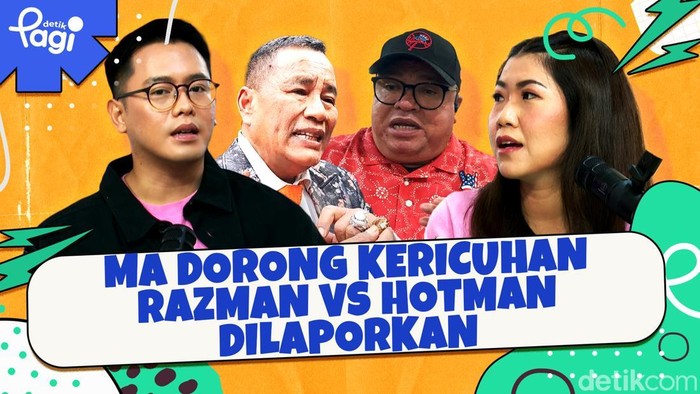 Detik Pagi edisi Selasa, 11 Februari 2025 membahas MA Dorong Kericuhan Razman vs Hotman Dilaporkan