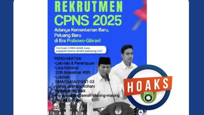 Hoaks rekruitmen CPNS.