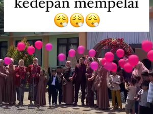Pernikahan Viral Gagal Estetis Gegara Ibu-ibu Eksis di Momen Pelepasan Balon