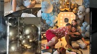 Ini momen Nia Ramadhani dan sang suami saat merayakan ulang tahun putranya yang ke-9. Mereka merayakan di rumah dengan hiasan balon dan kue ulang tahun cokelat. Foto: Instagram @ramadhanibakrie