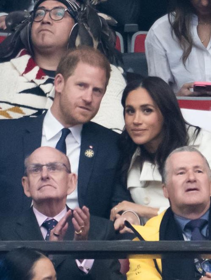 VANCOUVER, BRITISH COLUMBIA - FEBRUARY 08: Prince Harry, Duke of Sussex and Meghan, Duchess of Sussex during the opening ceremony of the 2025 Invictus Games at BC Place on February 08, 2025 in Vancouver, British Columbia, Canada. (Photo by Karwai Tang/WireImage)