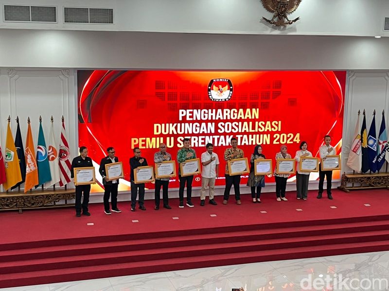 Peluncuran Indeks Partisipasi Pemilu 2024 oleh KPU. (Anggi Muliawati/detikcom)