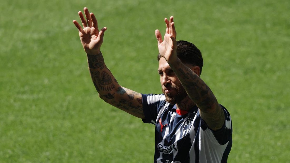 Sergio Ramos cetak gol perdana bersama Monterrey. (Foto: REUTERS/Daniel Becerril)