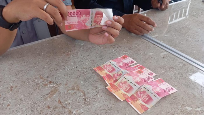 Uang palsu yang berupaya diedarkan di Lapas Kelas IIB Mojokerto.