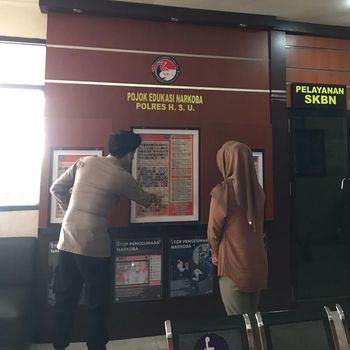 AKP Sutargo membuat pojok edukasi untuk membentengi anak dari bahaya narkoba di Polres Hulu Sungai Utara