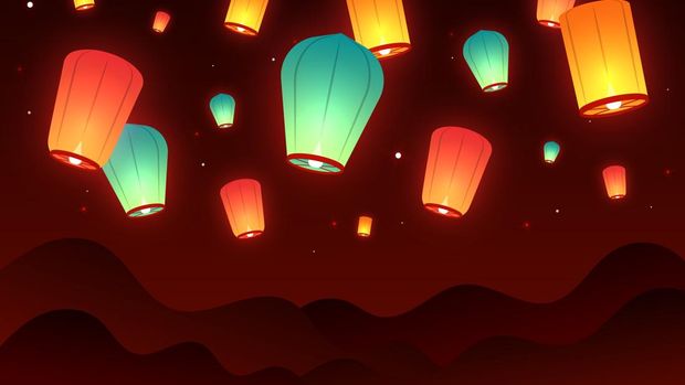 Ilustrasi Happy Lantern Festival