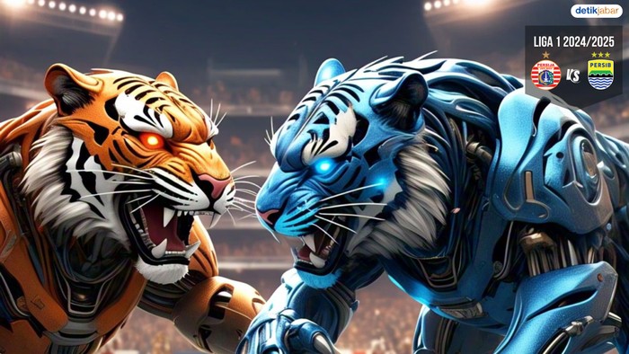 Ilustrasi Persija Jakarta vs Persib Bandung.