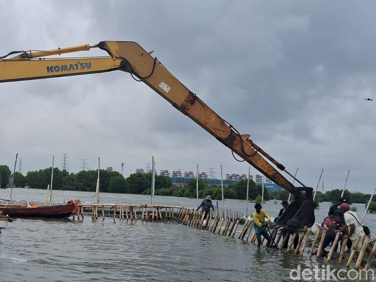 Penampakan Pagar Laut di Bekasi yang Ternyata buat Reklamasi