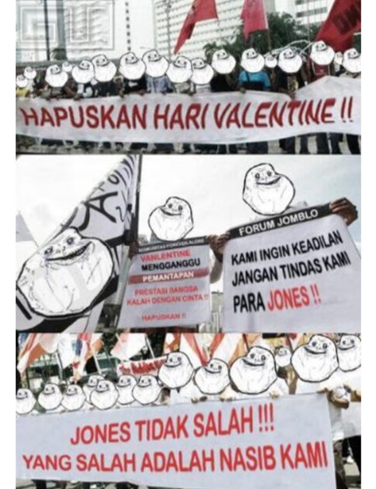 Meme Valentine berikut ini kocak deh, bikin yang jomblo juga jadi terhibur. Nggak papa, jomblo bersatu ya selama Valentine!