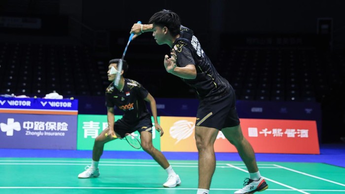 Muhammad Shohibul Fikri/Daniel Marthin di di Kejuaraan Bulutangkis Beregu Campuran Asia 2025