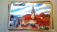 Kartu pos berbahan kayu dari Cesky Krumlov Republic Ceko.