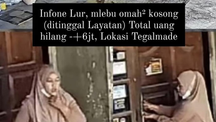 Tangkap layar postingan akun Instagram @infocegatansolo.fb kasus pencurian di Desa Tegalmade, Kecamatan Mojolaban, Kabupaten Sukoharjo.