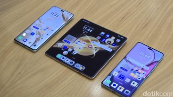 Ada tiga HP yang bakal dihadirkan merliputi Honor 200 Pro (kiri) Magic V3 (tengah) dan X9c (kanan) Foto: Adi Fida Rahman/detikINET